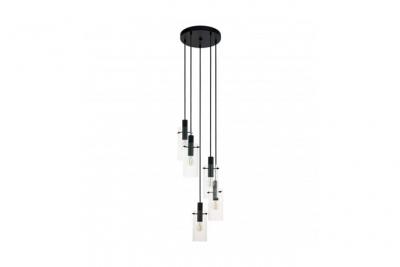 EGLO Montefino Plafonnier Suspendu 5 Lampes Cluster Noir