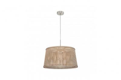 EGLO Suspension SENDERO 1 ampoule nickel satin&eacute; Diam&egrave;tre 45 Cm abat jour &eacute;rable