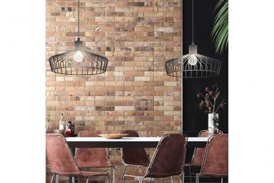 EGLO Winkworth plafonnier suspendu &agrave; 2 lampes, barre droite, noir