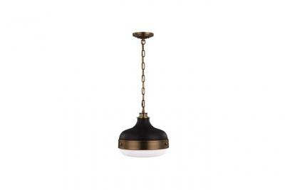 FEISS Suspension Cadence, noir mat et laiton antique, 2 ampoules