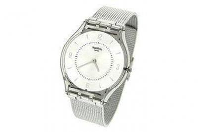 SWATCH Montre Femme Skin Argent&eacute; SFM118M Gris 