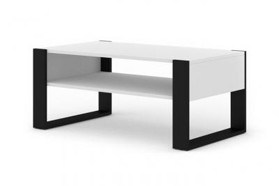 Table basse nuka en bois - blanc et noir - l 110 x p 60 x h 48 cm