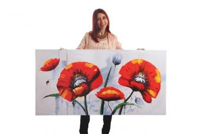MENDLER Tableau &Agrave; L'huile Peint &Agrave; La Main &Agrave; 100% Toile De D&eacute;coration Murale Xl 140x70cm