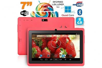  Tablette Tactile 7 Pouces Quad Core Bluetooth 1 Go Ram Android Lollipop 8Go Rose - YONIS 