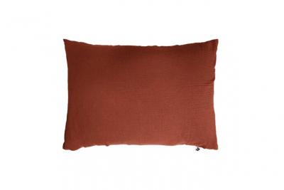 GENERIQUE Taie d'oreiller double gaze de coton orange terracotta 60x60 cm 