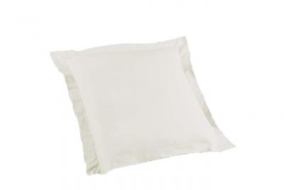 DOUCEUR D INTERIEUR Taie d'oreiller volant plat 63 x 63 cm uni 57 fils lina +point bourdon Naturel Douceur d'Int&eacute;rieur 