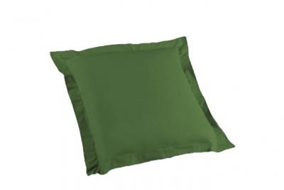 DOUCEUR D INTERIEUR Taie d'oreiller volant plat 63x63 cm uni 57 fils lina +point bourdon Vert sapin