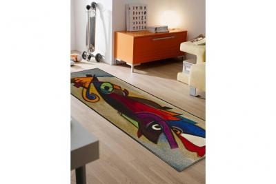 WASH AND DRY Wash + Dry Design pi&egrave;ce, Surface Nylon, Semelle: 100% Caoutchouc Nitrile, Multicolore, 80 x 150 cm