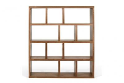 Temahome - &eacute;tag&egrave;re biblioth&egrave;que ""berlin"" 4 niveaux 150cm noyer