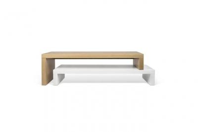 TEMAHOME  - meuble tv 'cliff' 120cm blanc mat & ch&ecirc;ne