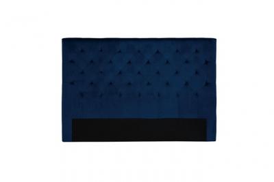 MILIBOO T&ecirc;te de lit capitonn&eacute;e en tissu velours bleu nuit L160 cm ENGUERRAND