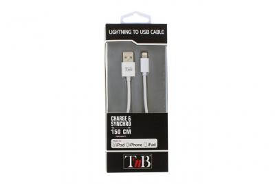 TNB C&acirc;ble Usb / Lightning 1m - Blanc - T'nb