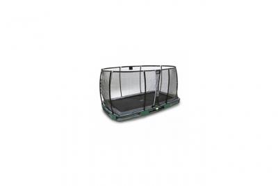 EXIT TOYS Trampoline enterr&eacute; Elegant Premium 214x366cm avec filet de s&eacute;curit&eacute; Deluxe - vert