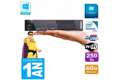 LENOVO Ultra mini pc m73 usff tiny g3250t 4go disque 250go wifi w7