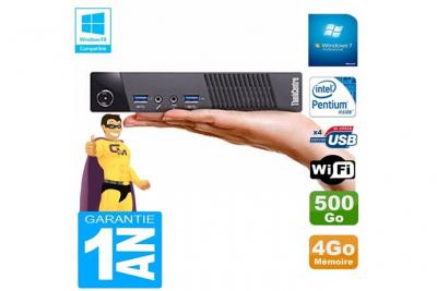 LENOVO Ultra mini pc  m73 usff tiny g3250t 4go disque 500go wifi w7 