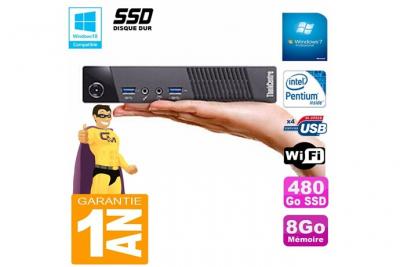 LENOVO Ultra mini pc  m73 usff tiny g3250t 8go disque 480go ssd wifi w7 