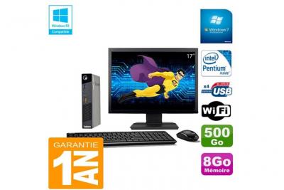 LENOVO Ultra mini pc  m73 usff tiny g3250t 8go disque 500go wifi w7 ecran 17' 