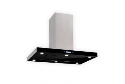 Valeria Hotte &icirc;lot aspirante 90cm 650 m&sup3;/h led Classe a verre & inox - Noir