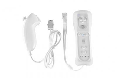XCSOURCE 2en1 Nunchuck et T&eacute;l&eacute;commande pour Nintendo Wii et Wii U Blanc AC649 