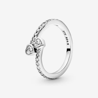 PANDORA  Anillo 191023CZ-54 Mujer Plata Coraz&oacute;n Circonitas