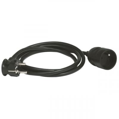 LEGRAND Rallonge domestique 2P+T avec &eacute;clips de protection longueur 5m noir (051610)