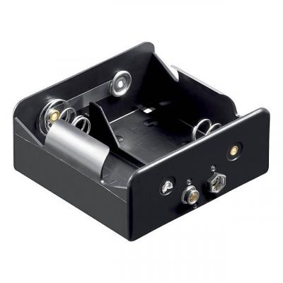 GOOBAY Support pile 2x R20 (D) 11452 raccord par bouton-poussoir (L x l x h) 73 x 71 x 31 mm