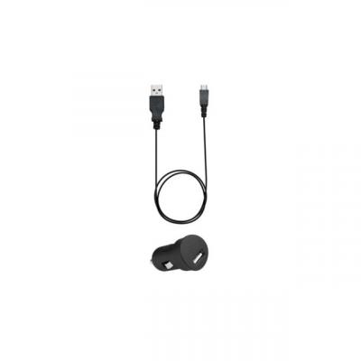 MODELABS Chargeur allume-cigares + c&acirc;ble USB/Micro-USB - Noir