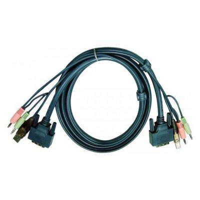 ATEN  2L-7D02UD cordon KVM DVI/USB/Audio Dual Link - 1,80M