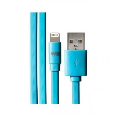 WE  - C&acirc;ble Lightning - Lightning m&acirc;le pour USB m&acirc;le - 1 m - bleu - plat