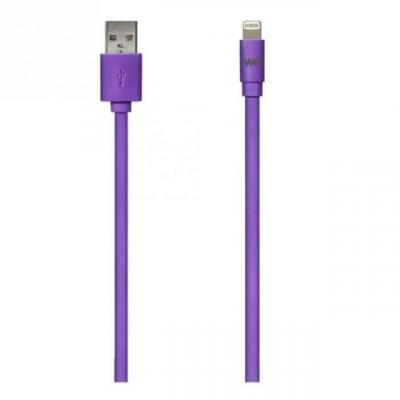 WE C ble Apple USB/Lightning plat : &eacute;vite les noeuds 1m Violet - en silicone
