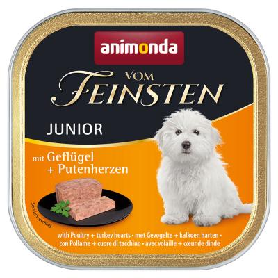ANIMONDA VOM FEINSTEN  Junior 6 x 150 g - volaille, c&acute;urs de dinde