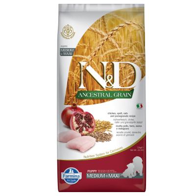 N&D ANCESTRAL GRAIN Farmina Puppy Ancestral Medium Maxi Chicken 12kg Dog Food Dor&eacute; 12kg