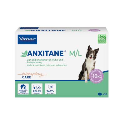 VIRBAC Calmant pour chien : Anxitane pour chien de + de 10 kg - Boite 30 cps
