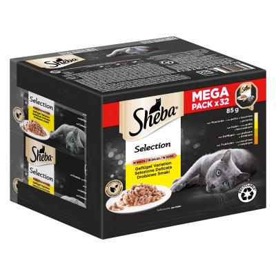 SHEBA Lot mixte  32 x 85 g - S&eacute;lection &agrave; la volaille en sauce
