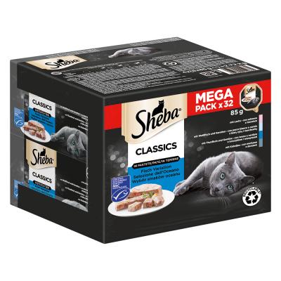 SHEBA Lot mixte  32 x 85 g - Terrines classiques