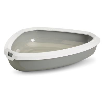 NOBBY PET Bac &agrave; liti&egrave;re d'angle avec rebord pour chat  Rincon