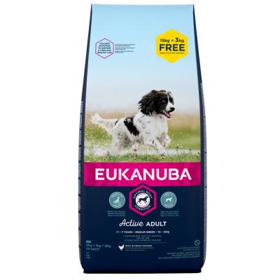 EUKANUBA  Adult Medium Breed au poulet pour Chien 15 + 3 kg