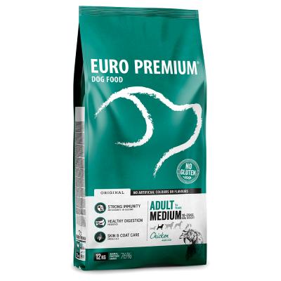 EURO PREMIUM  Adult Medium au poulet riz pour chien 2 x 12 kg