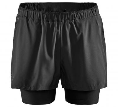 CRAFT  ADV Ess Short 2 en 1 STR Pantalon de Course, Noir, XL Homme