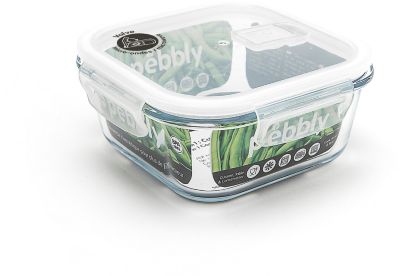 PEBBLY Boite de conservation carr&eacute;e en verre 800 ml
