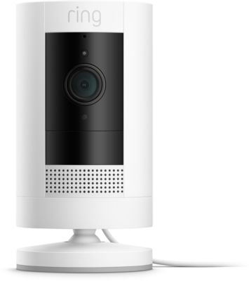 RING  Stick Up Cam Plugin Blanc - Cam&eacute;ra de surveillance HD 1080p Wi-Fi