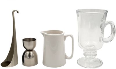 COOKUT ICO - Coffret pour Irish Coffee Parfait Transparent,M&eacute;tal