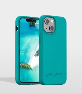 JUST GREEN  jgcovip1354bl - coque  bio iphone 13 mini blue lagoon