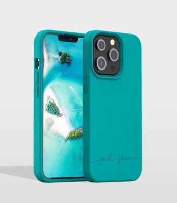 JUST GREEN  - Coque 100% Biod&eacute;gradable pour Iphone 13 Pro - Bleu Laguna