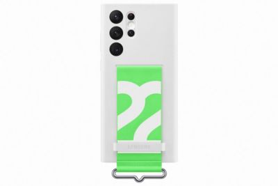 SAMSUNG  ï»¿Coque en silicone &agrave; sangle Galaxy S22 Ultra - White