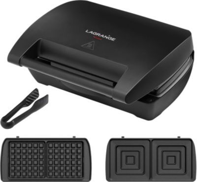 LAGRANGE Gaufrier, croque monsieur Mini Maxi 2 plaques gaufre+croque 28463