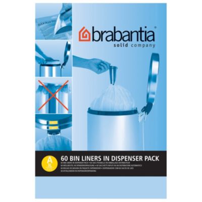 BRABANTIA  Lot de 60 sacs poubelle distributeur PerfectFit - 3L