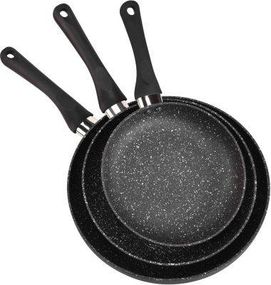 ESSENTIEL B Batterie de cuisine ESSENTIELB 3 poeles Pietra black