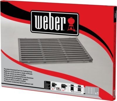 WEBER  7011 Porcelain-Enameled Cast Iron Cooking Grate, Silver