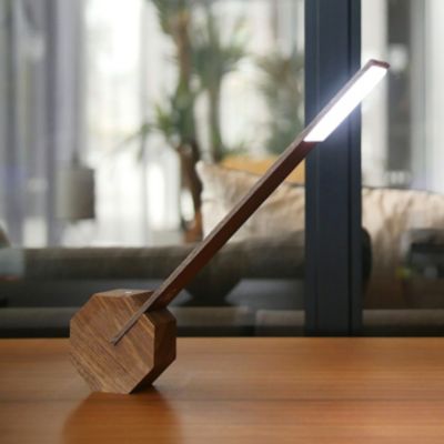 GINGKO Lampe de bureau  Octogone Noyer